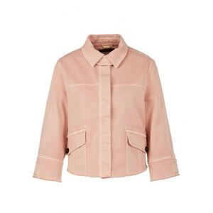 Marc Cain Pink Cropped Utility Jacket NWT Size N3 (US 8) RC 31.27 D70 Frayed Hem
